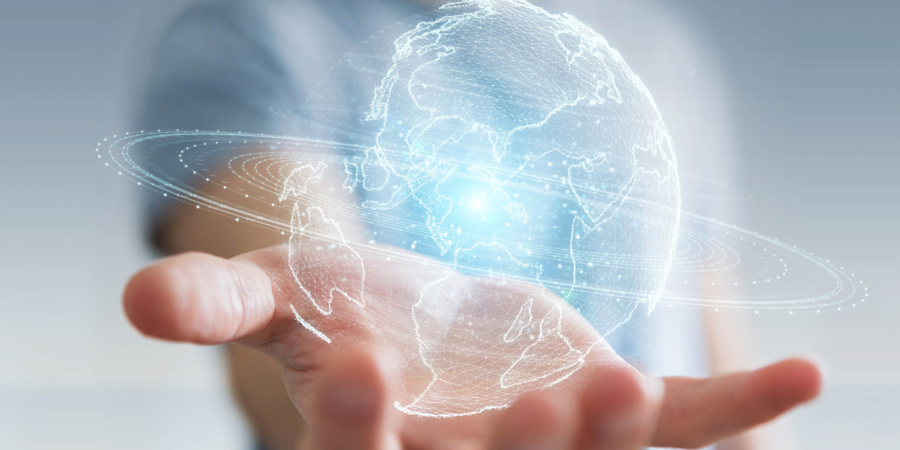 globe graphic in hand